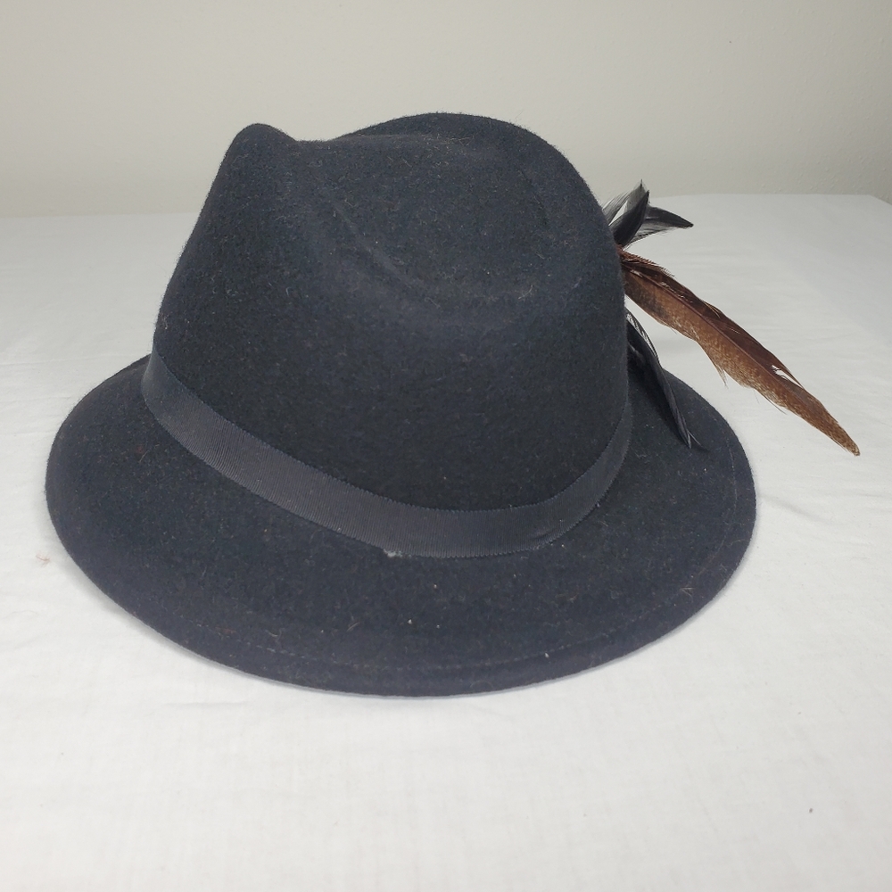 *) Lancaster Wool Hat With Array Of Feathers Vint… - image 4